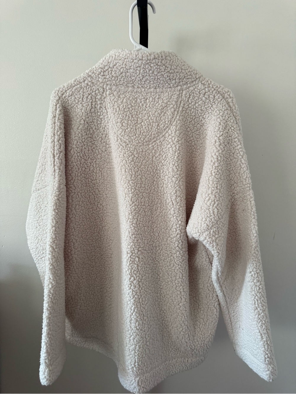 aerie Cream Sherpa Snap-Front Turtleneck Pullover - Picture 4 of 4